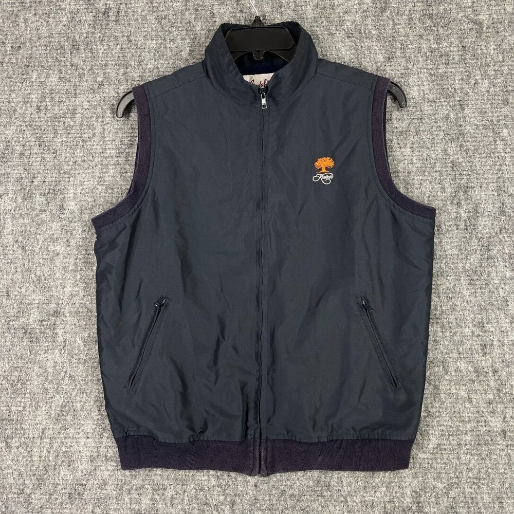 Men's Navy Vest with Embroidered Logo